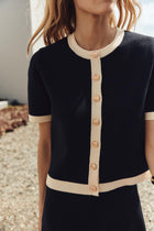 KORTÄRMAD STICKAD CARDIGAN