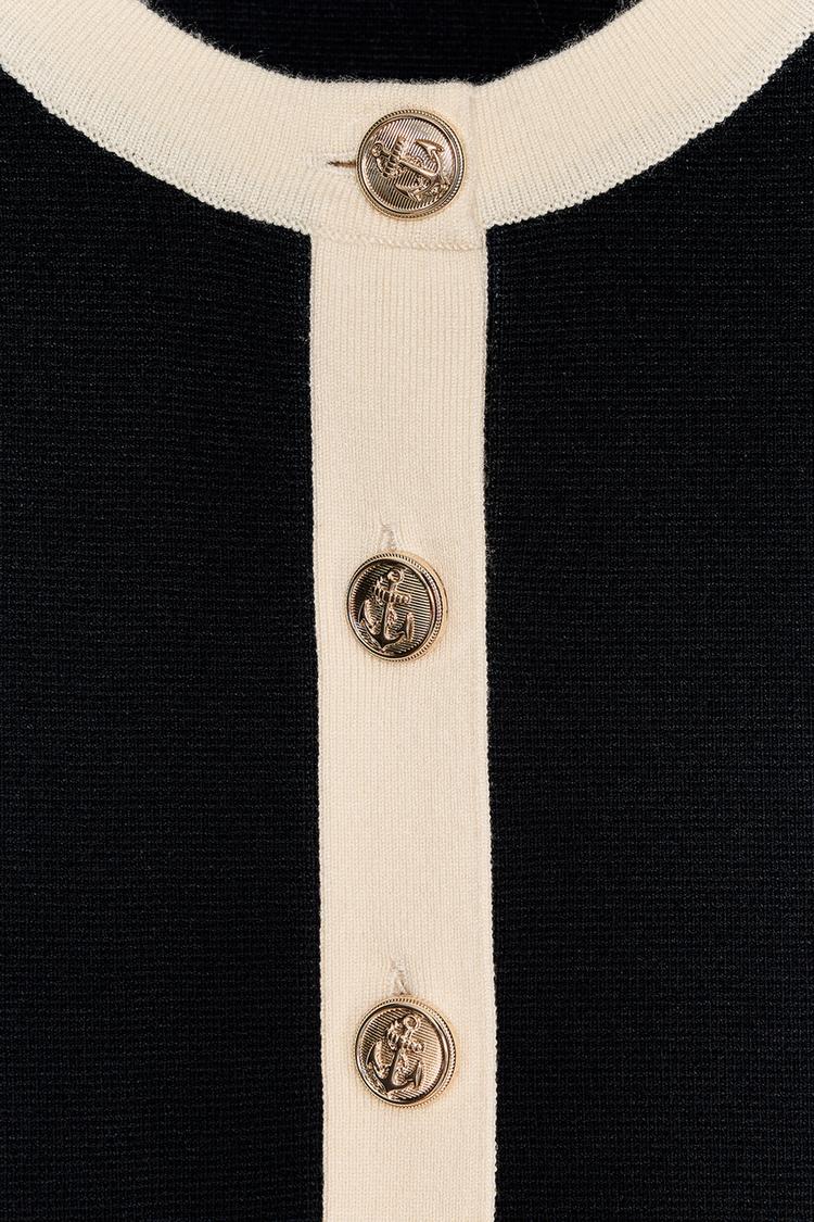 KORTÄRMAD STICKAD CARDIGAN