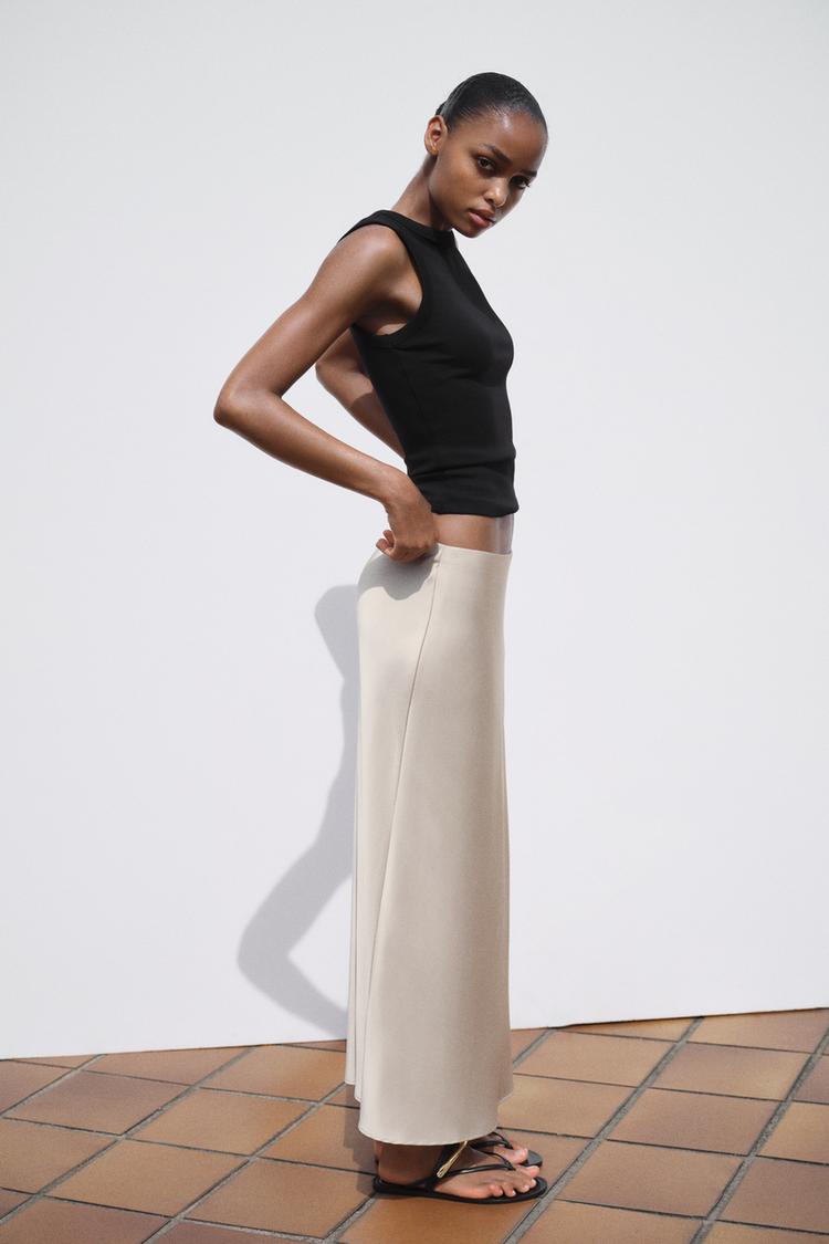 SATIN MIDI-KJOL