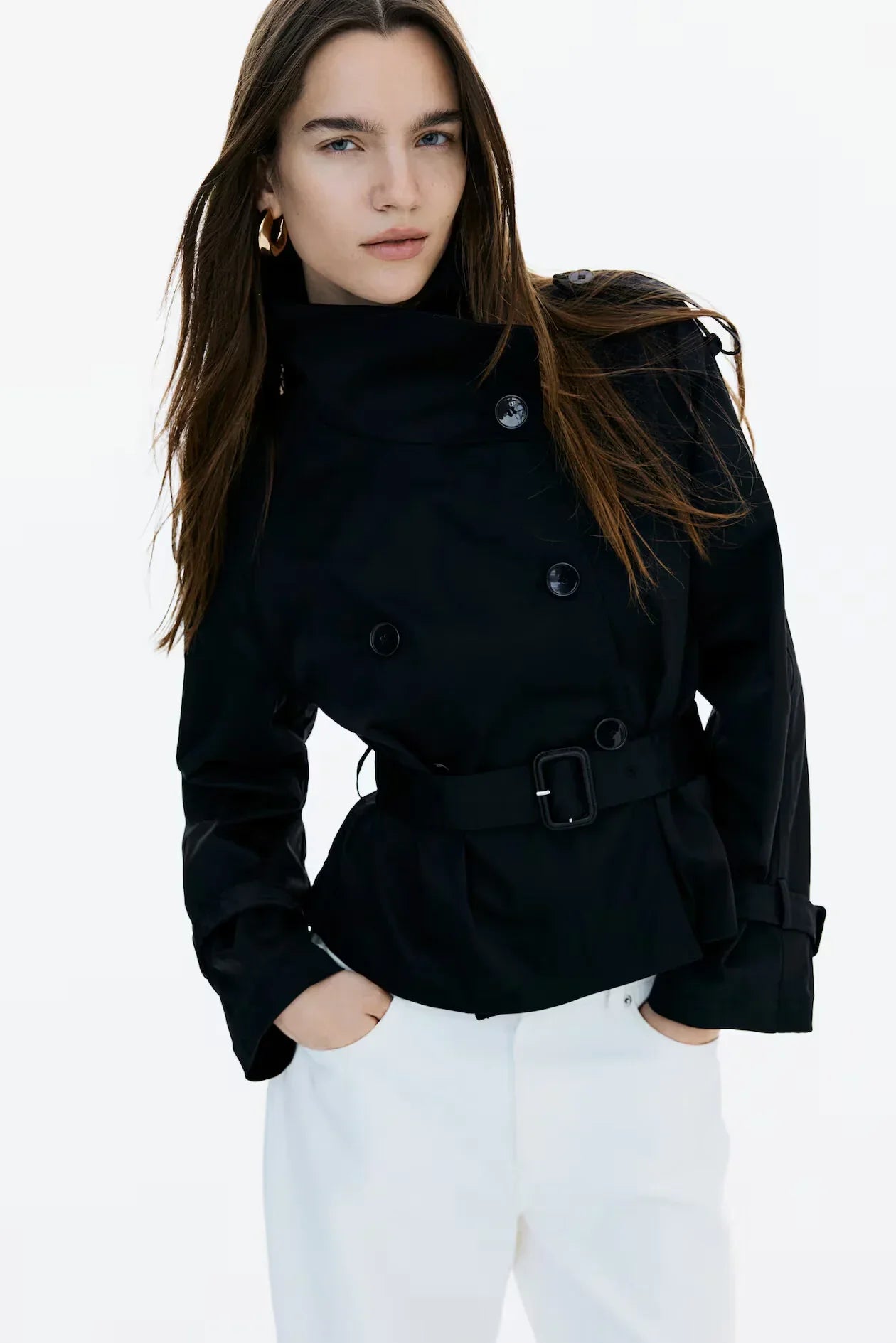 Trenchcoat med knappar 