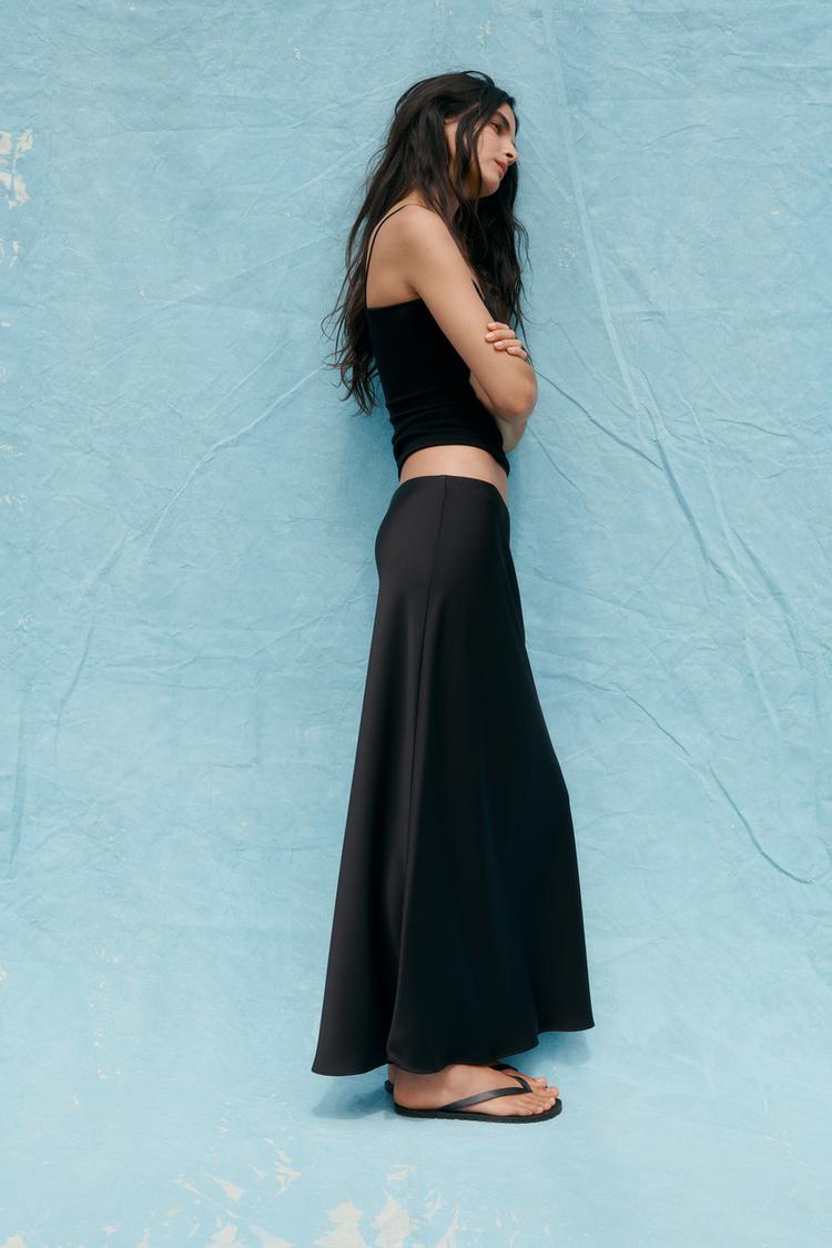 SATIN MIDI-KJOL