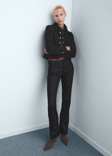 Mid-rise flared jeans