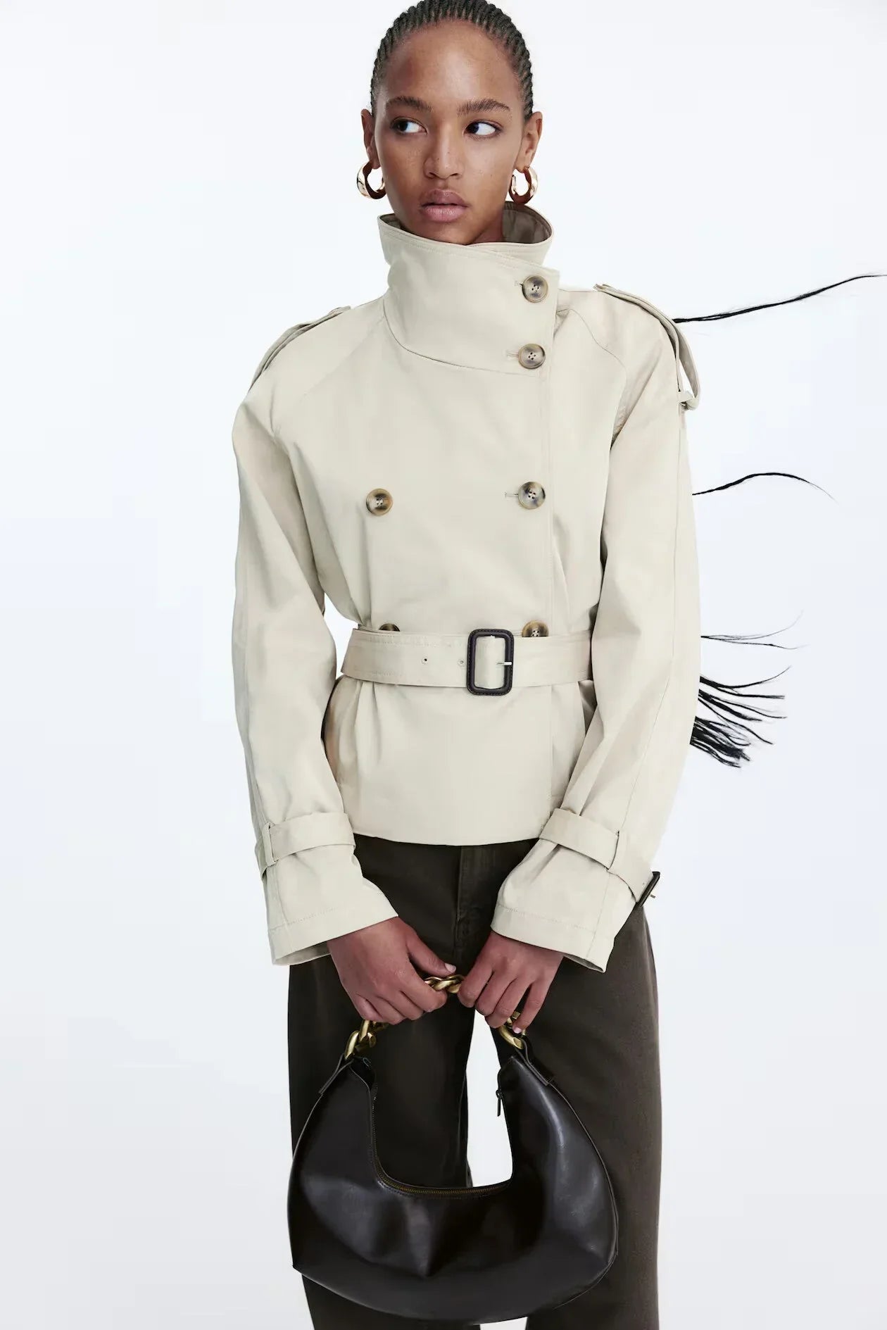 Trenchcoat med knappar 