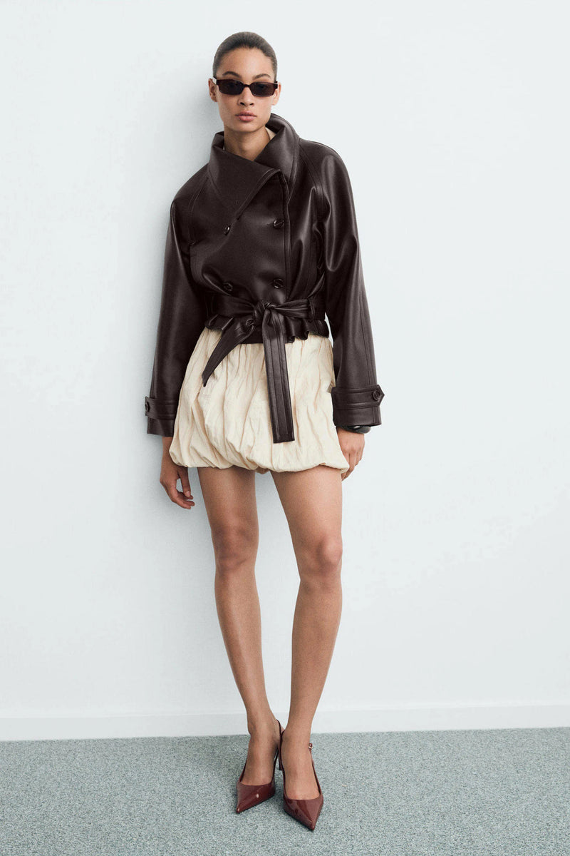 LEATHER TRENCH JACKET