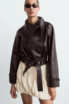 LEATHER TRENCH JACKET