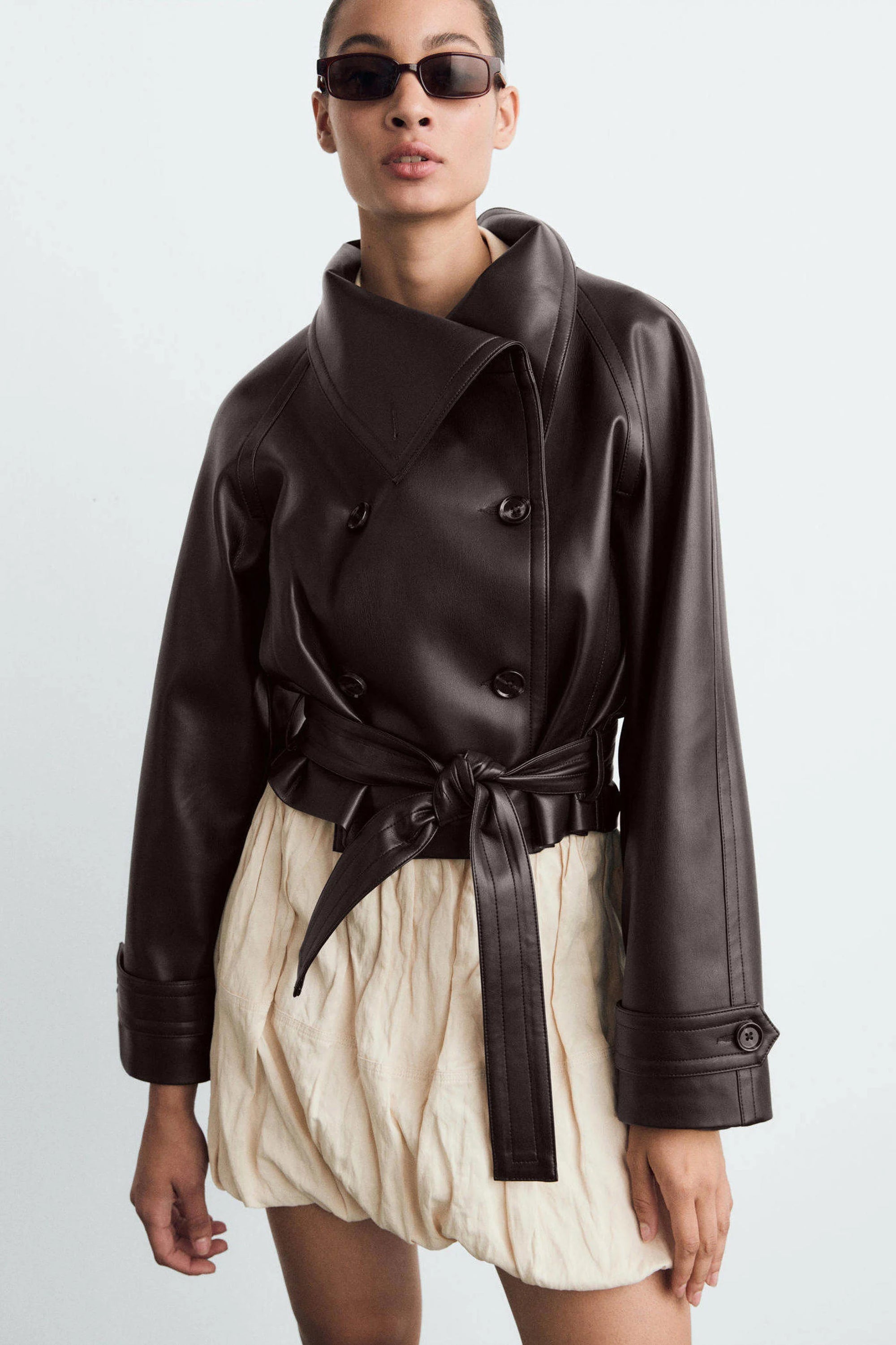 LEATHER TRENCH JACKET