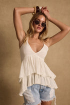 Lainey Elfenbensvit Babydoll Topp
