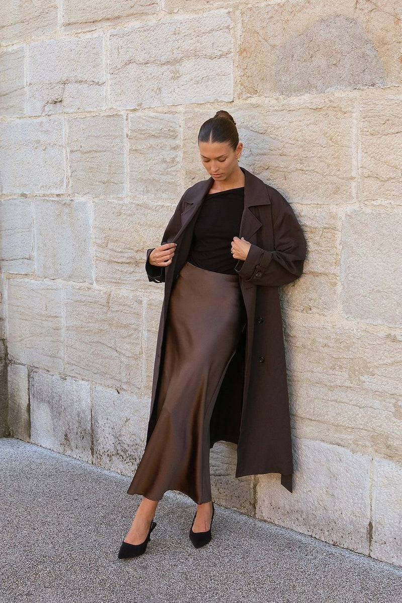 SATIN MIDI-KJOL