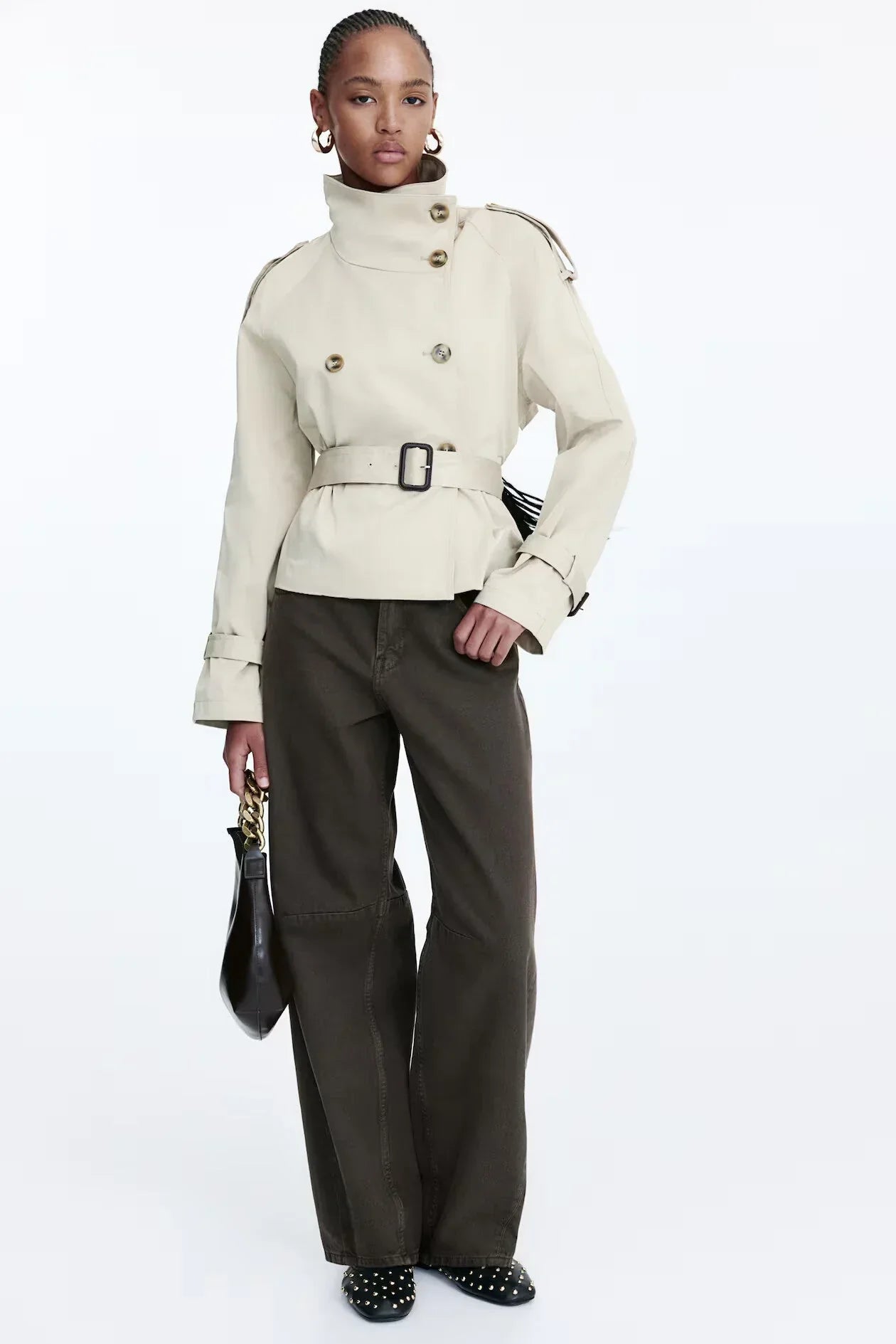 Trenchcoat med knappar 